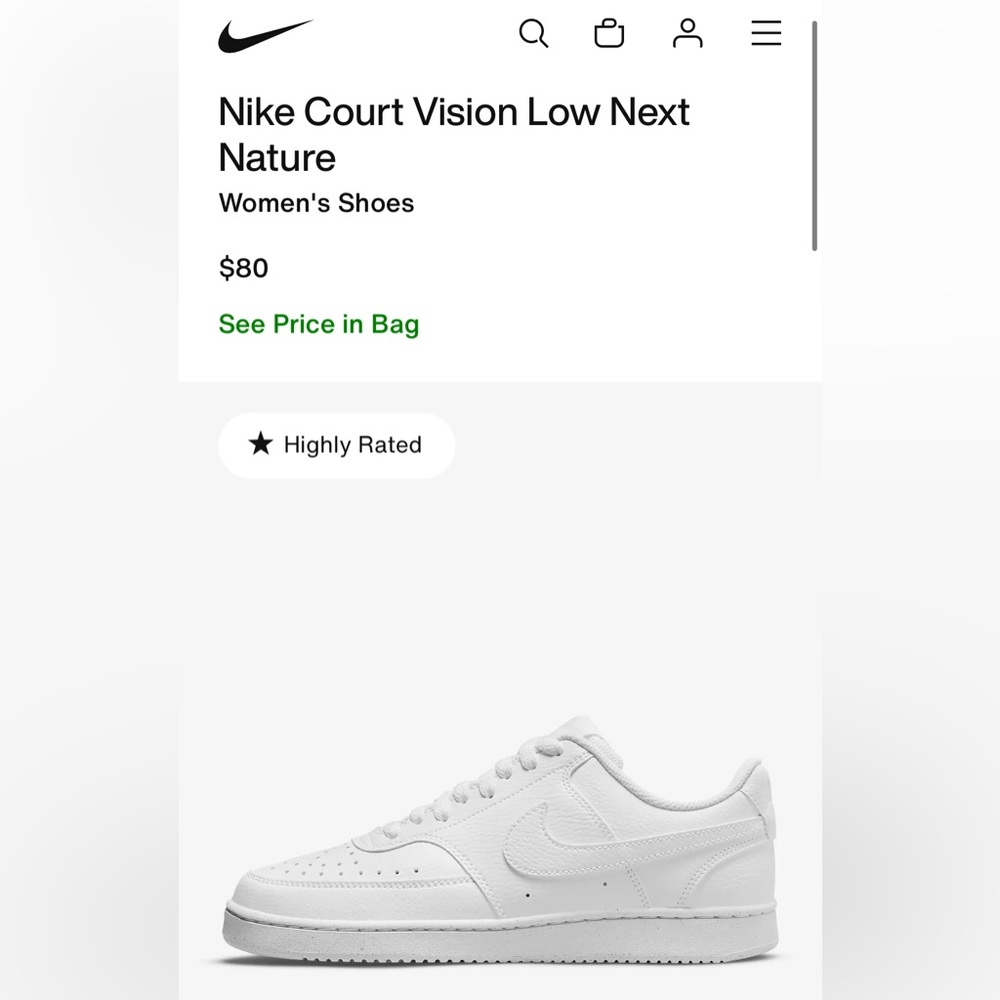 Men’s Nike White Shoes size 9.5 NWT